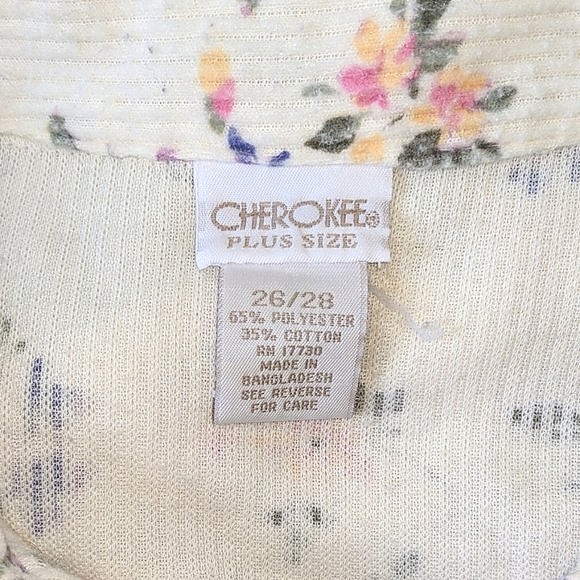 80/90s Floral Corduroy Zip-up Jacket by Cherokee Plus - Picture 3 of 4